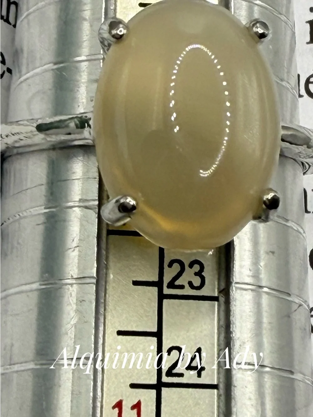 Cream Moonstone Cabochon Ring
